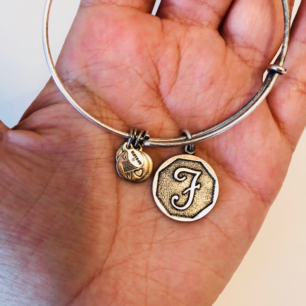 ALEX&ANI Initial ‘F’ Silver Bracelet
